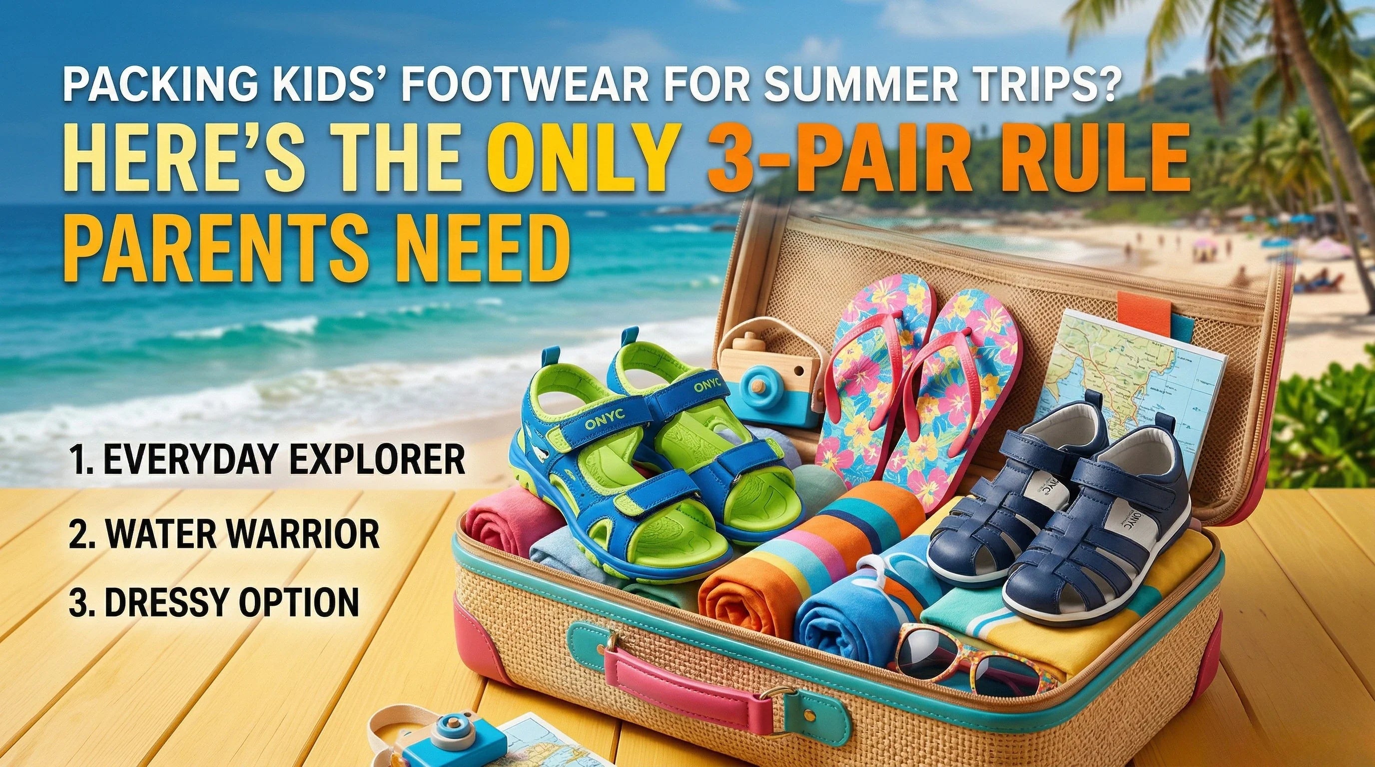 Packing Kids' Footwear for Summer Trips? Here's the Only 3-Pair Rule Parents Need