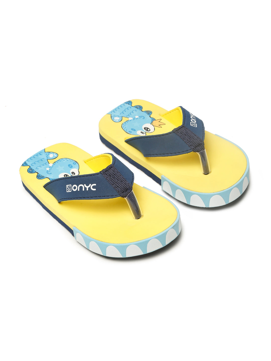 Premium Dino V-Shape Flipflops - Yellow (Unisex)