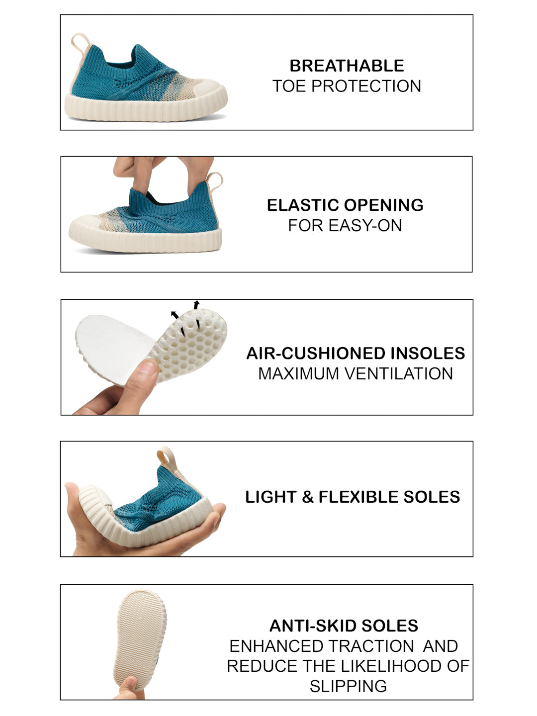 Shady Toddlers's First Step Breathable Shoes - TealBlue (Unisex)