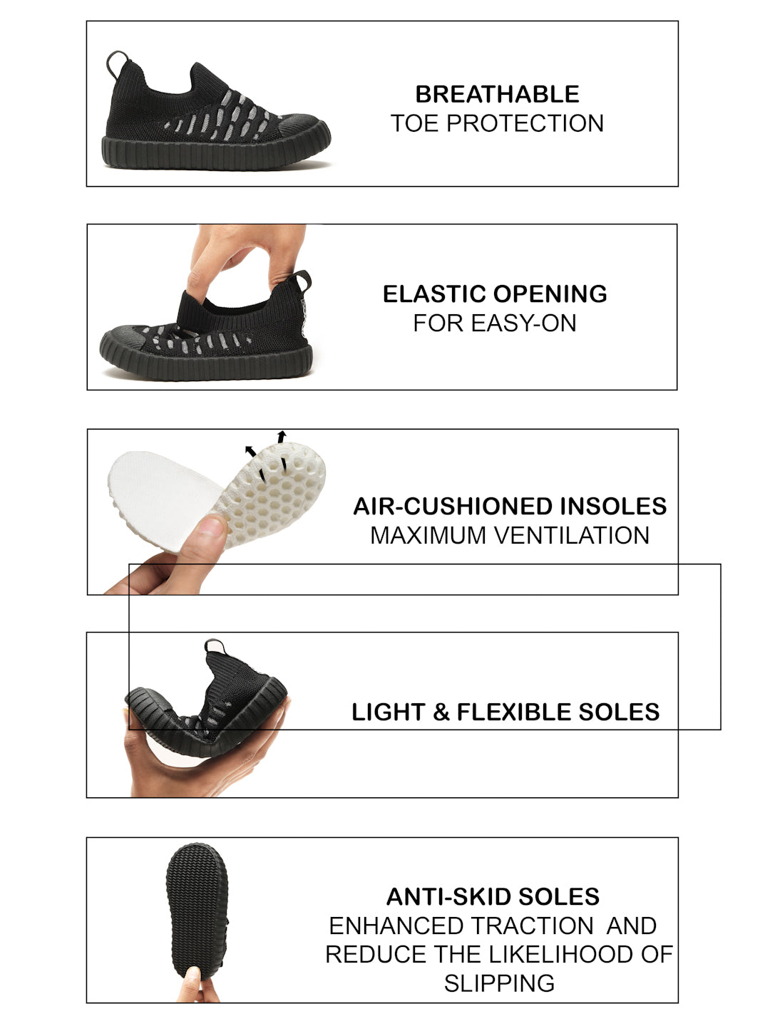 Cloudy Toddlers' First Step Shoes - Black (Unisex)
