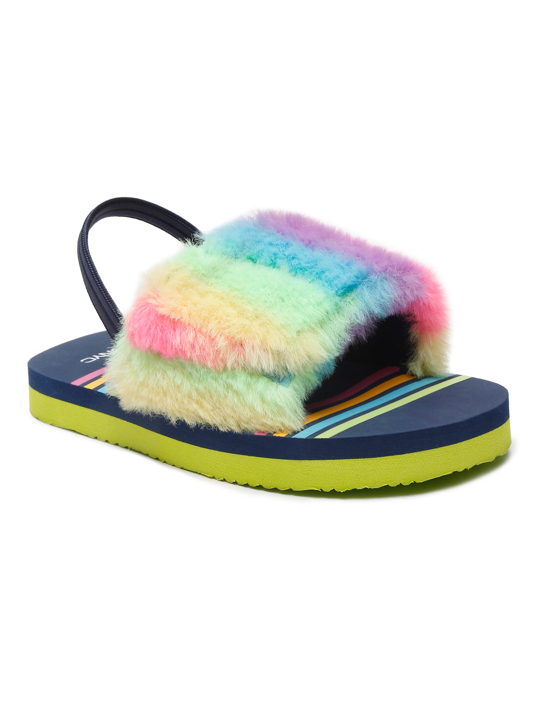 Kids Slippers for Girls - Fashion Sandals with Adjustable Strap - Navy Blue