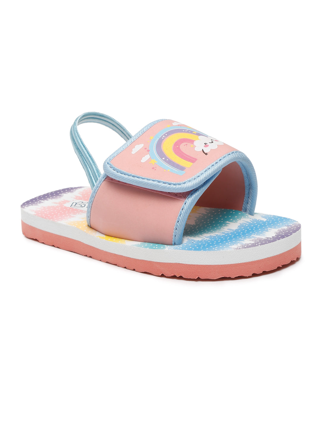 ONYC rainbow printed sliders for girls