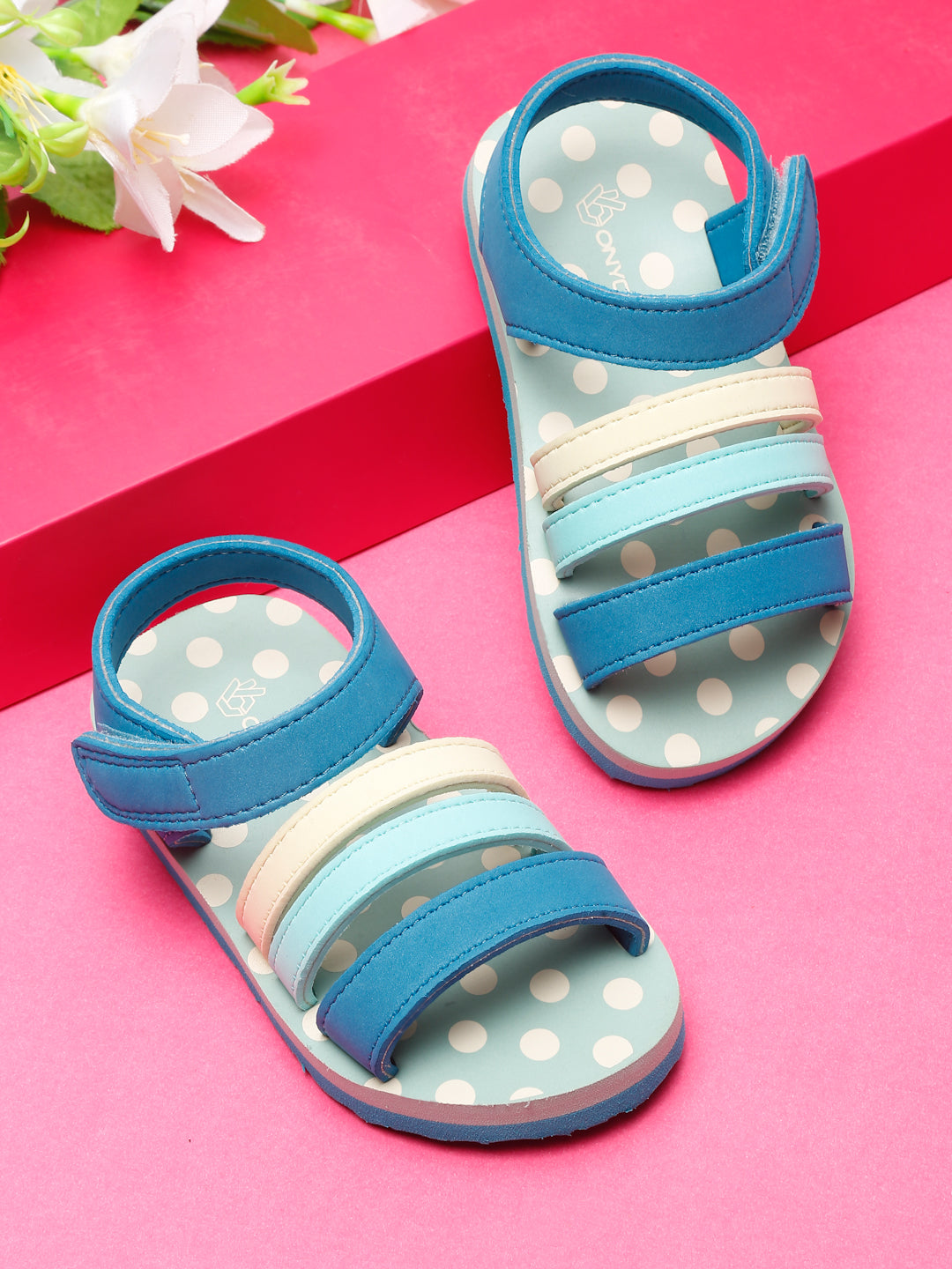 Sandals for Girls ONYC Butterscotch Teal Blue Sandals