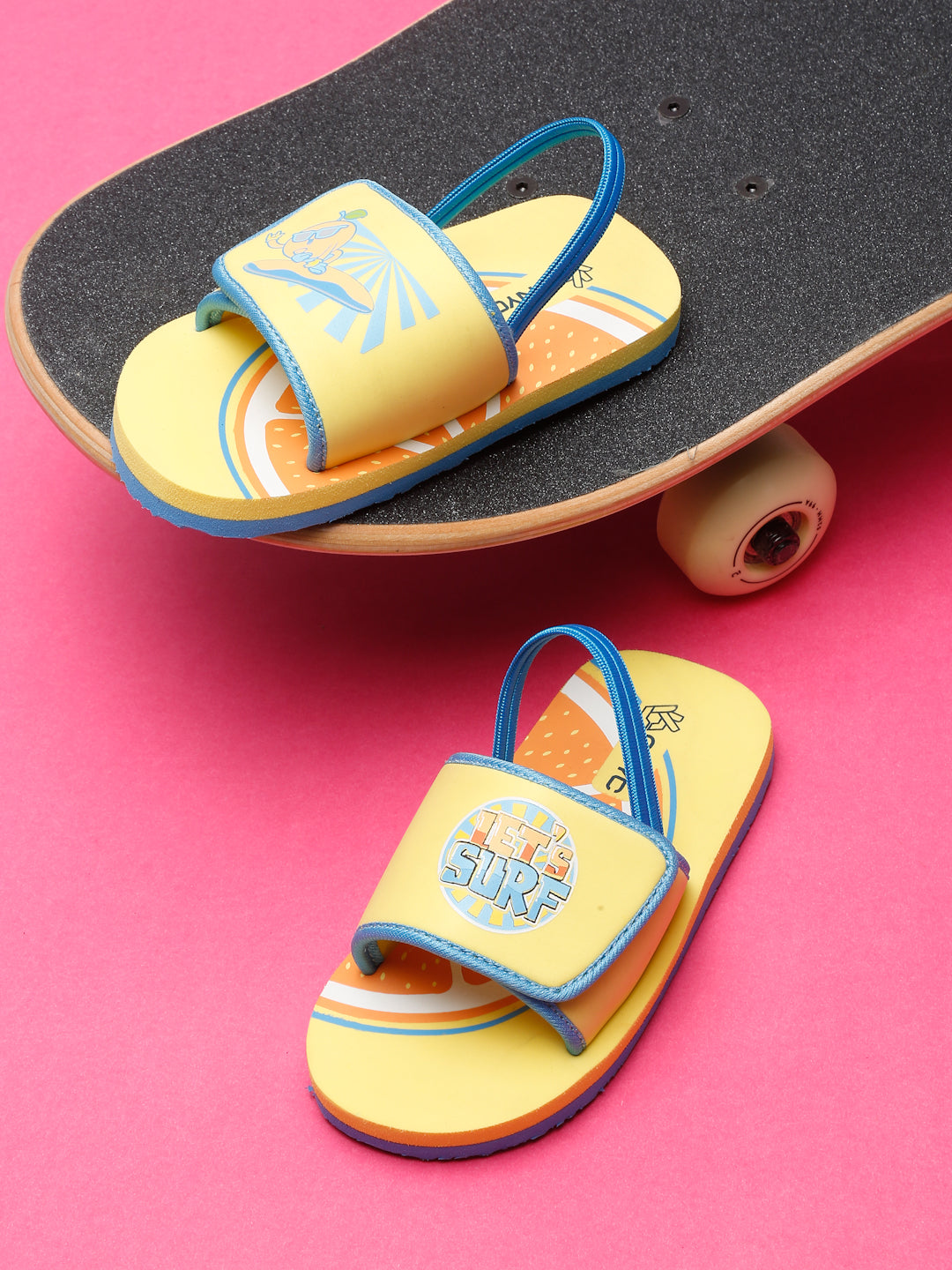 ONYC Surfing Yellow Sliders for Kids (Unisex)