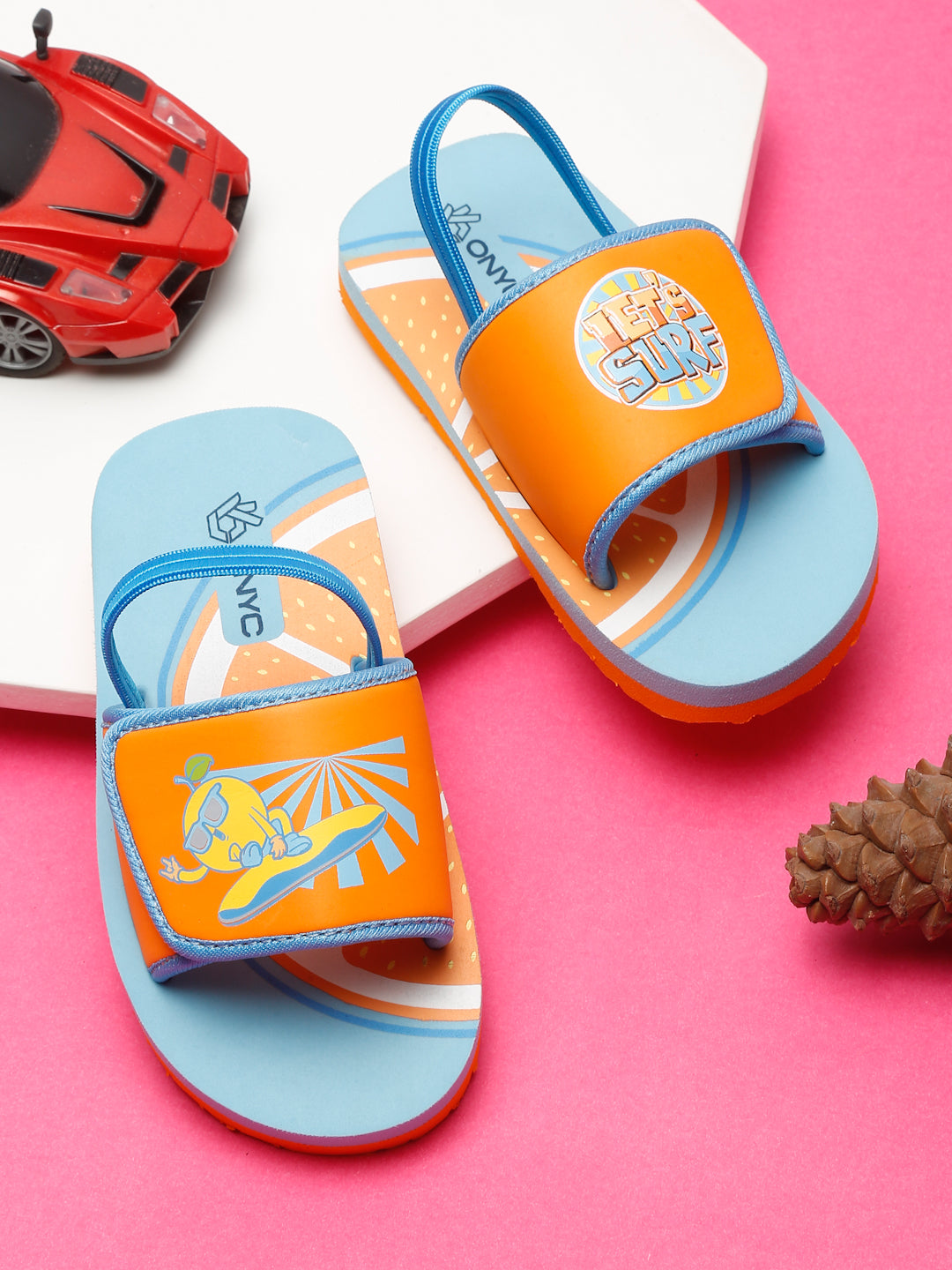 ONYC Orange Sliders for Kids, Surfing Sliders (Unisex)