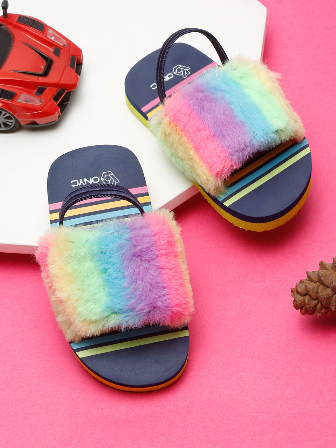 Kids Slippers for Girls Fashion Sandals with Adjustable Strap - Main Image