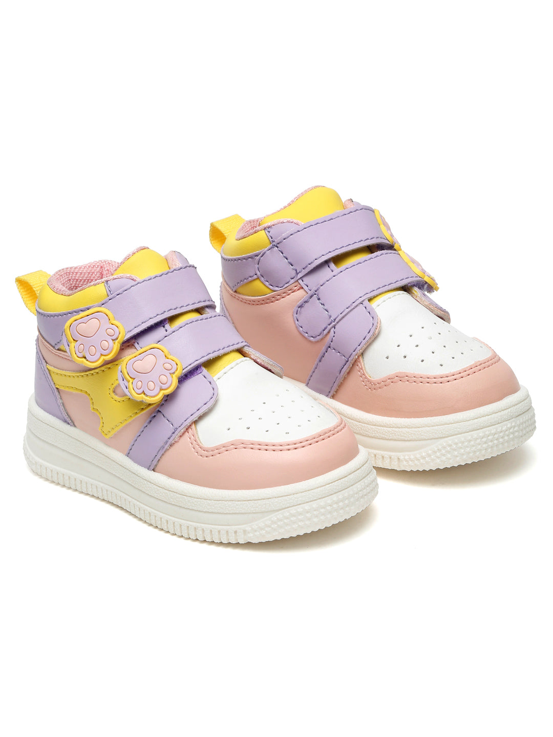 Colorpop Toddlers' High Ankle Sneakers - Peach & Purple (Girls)