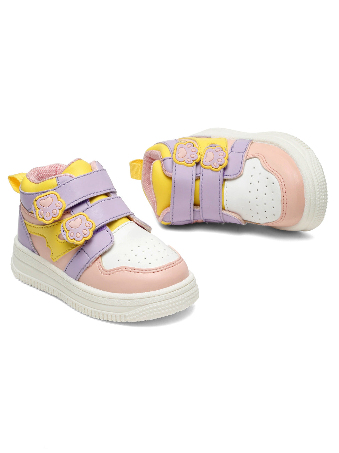 Colorpop Toddlers' High Ankle Sneakers - Peach & Purple (Girls)
