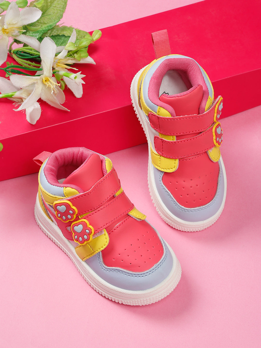 Colorpop Toddlers' High Ankle Sneakers - Yellow & Magenta (Unisex)