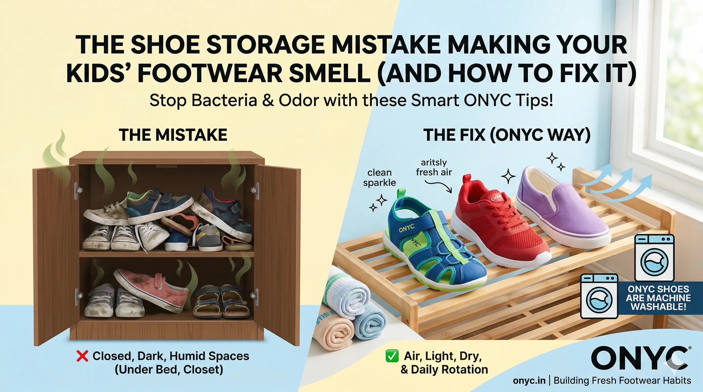 The Shoe Storage Mistake Making Your Kids' Footwear Smell (And How to Fix It)