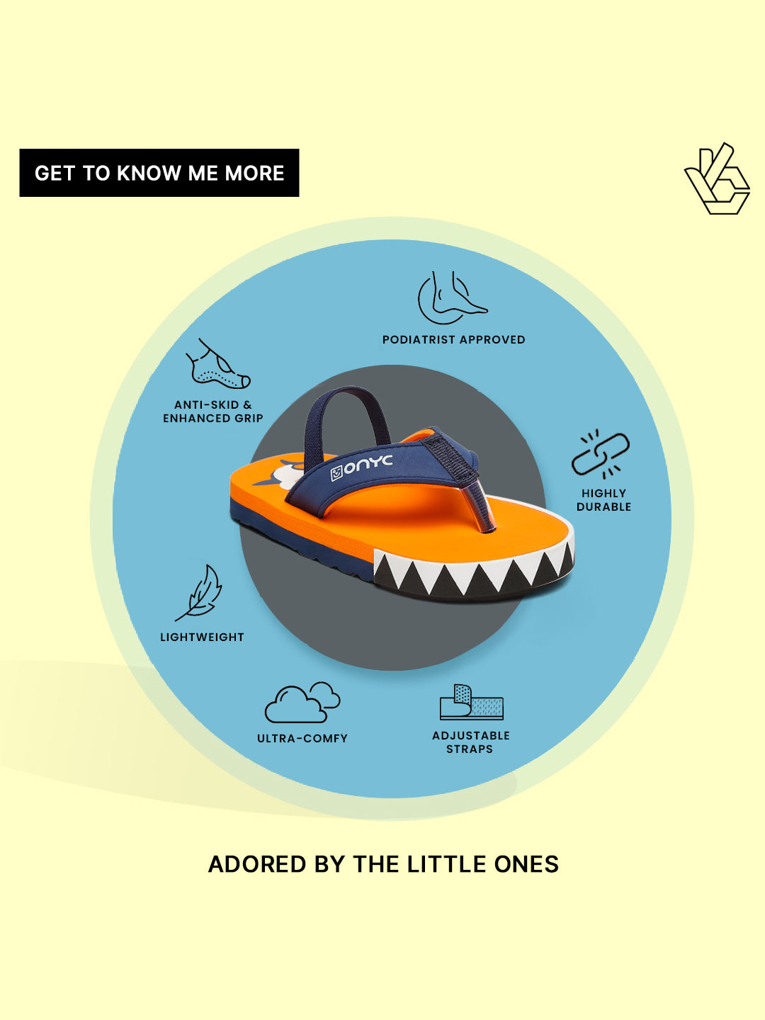 Premium Shark Flip-flops With Adjustable BackSupport - Orange (Unisex)