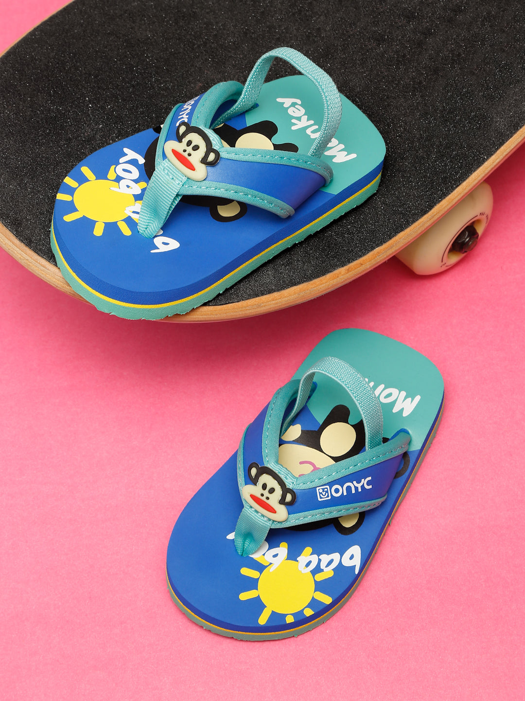 Premium Monkey V-Shape Flipflops With Adjustable BackSupport - Blue (Unisex)