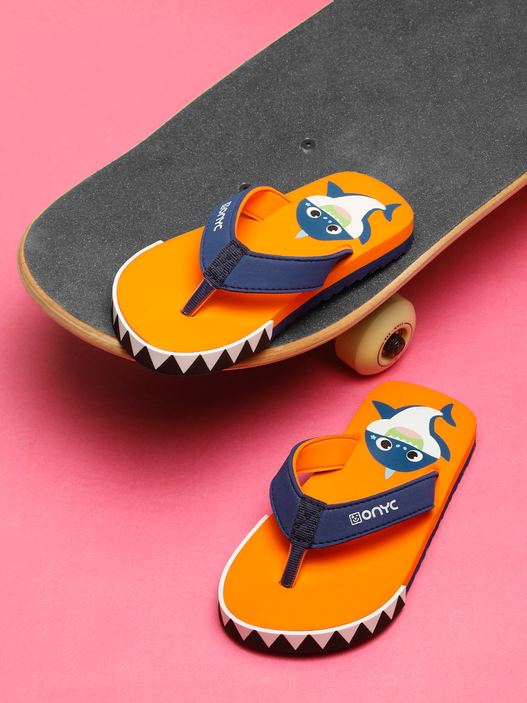 Premium Shark V-Shape Flip-flops With Foxing - Orange (Unisex)