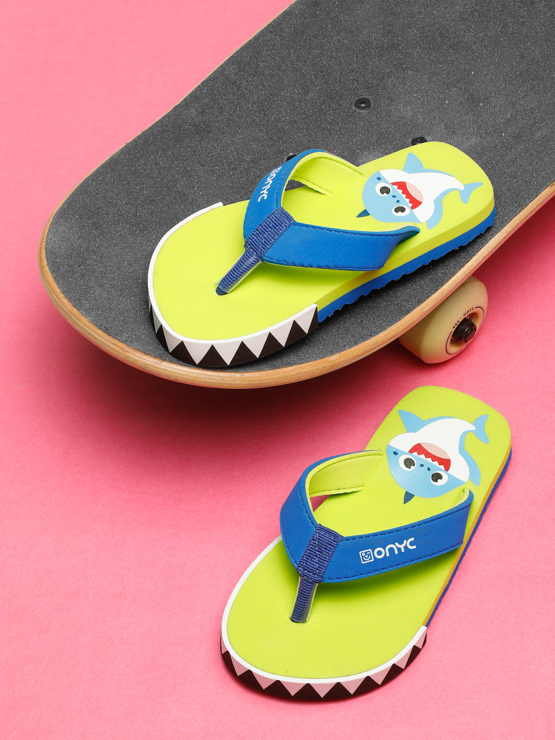 Premium Shark V-Shape Flip-flops With Foxing - Lime Green (Unisex)