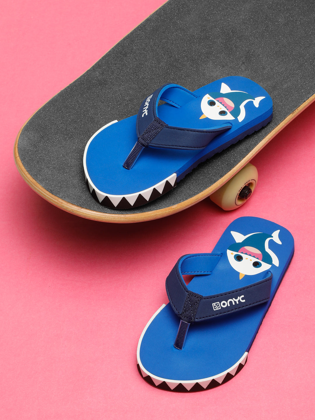 Premium Shark V-Shape Flip-flops With Foxing - Blue (Unisex)
